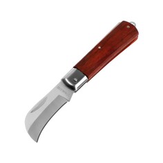 Нож универсальный складной тундра, деревянная рукоятка, изогнутое лезвие, нержавеющая сталь Tundra