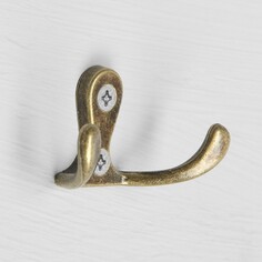 Крючок мебельный тундра tkd003, двухрожковый, бронза Tundra
