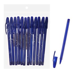 Набор шариковых ручек calligrata 12 штук, 0,5мм, корпус полоски сине-белые, чернила синие NO Brand