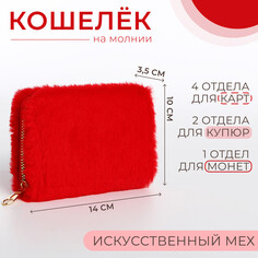 Кошелек детский на молнии, цвет красный NO Brand