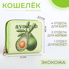 Кошелек на молнии, цвет зеленый NO Brand
