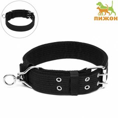 Ошейник четырехслойный с вертлюгом, 65 х 4 см, ош 54-60 см, полиэстер, черный Пижон