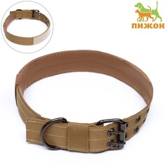 Ошейник с мягкой подкладкой, 67 х 4 см, ош 43-53 см, песочный Пижон