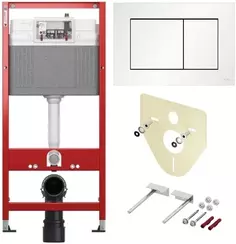 Монтажный элемент для подвесного унитаза TECEbase 2.0 + смывная клавиша Tece TECEnow белый матовый K440417
