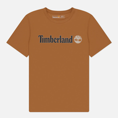 Мужская футболка Timberland Kennebec River Linear Logo, цвет коричневый