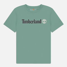 Мужская футболка Timberland Kennebec River Linear Logo, цвет зелёный, размер XXL
