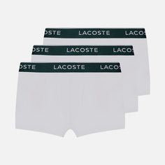 Комплект мужских трусов Lacoste Underwear 3-Pack Boxer Casual, цвет белый, размер XXL