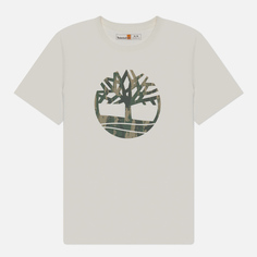 Мужская футболка Timberland Kennebec River Camo Tree Logo, цвет белый, размер S