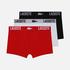 Комплект мужских трусов Lacoste Underwear 3-Pack Trunk Jacquard Waistband, цвет комбинированный, размер XXL