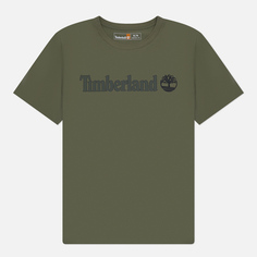 Мужская футболка Timberland Kennebec River Linear Logo, цвет оливковый