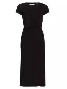 Трикотажное платье миди Melissa со сборками Elie Tahari, цвет noir