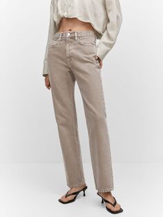 Прямые джинсы Matilda со средней посадкой Mango, коричневый