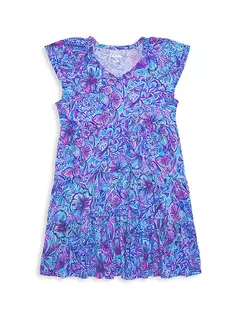 Мини-платье кавай для маленьких девочек и девочек Lilly Pulitzer Kids, цвет breakwater blue shells n bells