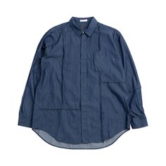 Комбинированная рубашка с коротким воротником Engineered Garments, цвет Индиго