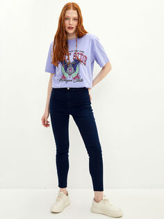 Женские джинсы Rodeo Super Skinny с высокой талией прямого кроя с карманами и деталями LCW Jeans