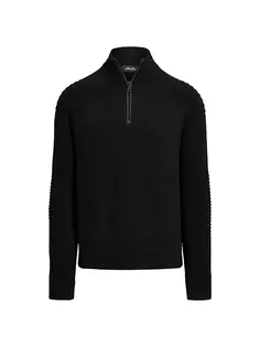 Шерстяной свитер с молнией на четверть Rlx Ralph Lauren, черный
