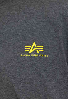 Базовая футболка с маленьким логотипом Alpha Industries, меланжевый серый