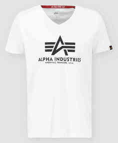 Базовая футболка с V-образным вырезом Alpha Industries, белый