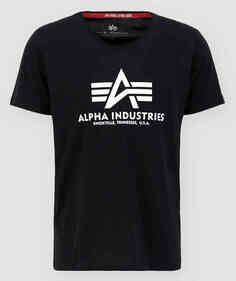 Базовая футболка с V-образным вырезом Alpha Industries, черный