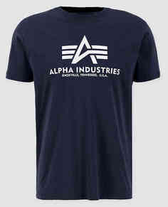 Базовая футболка со светоотражающим принтом Alpha Industries, синий