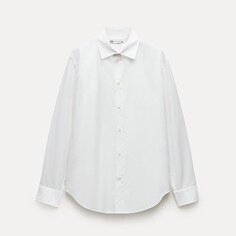 Рубашка Zara Zw Collection Easy Iron Poplin, белый