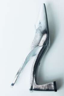 Туфли с металлизированной пяткой ZARA, серебро