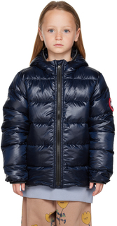 Детская темно-синяя куртка-пуховик Crofton с капюшоном Atlantic темно-синяя Canada Goose Kids