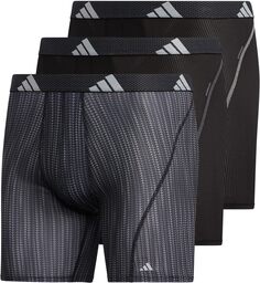 Комплект боксеров-боксеров Sport Performance из сетки с графикой, 3 шт. adidas, цвет Performance Wave Black/Black/Black