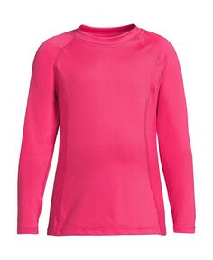 Детское термобелье для девочек, длинное нижнее белье, рубашка с круглым вырезом Thermaskin Lands&apos; End, розовый