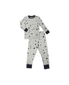 Двухкомпонентная пижама Emerson приталенного кроя с длинными рукавами для маленьких мальчиков Everly Grey, серый