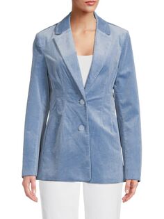 Однотонный вельветовый пиджак обычного размера Avec Les Filles, цвет Mineral Blue