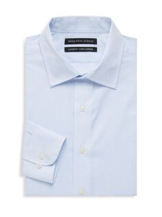 Классическая рубашка в полоску классического кроя Saks Fifth Avenue, темно-синий