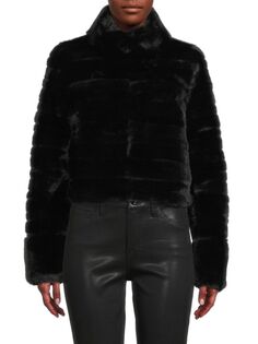 Укороченная куртка из искусственного меха Belle Fare, черный