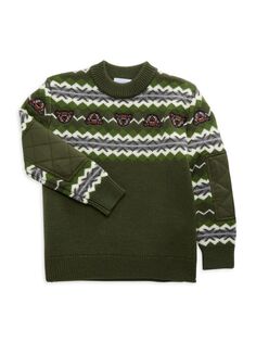 Свитер Fair Isle для маленьких мальчиков и мальчиков Burberry, цвет Moss Green