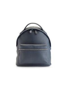 Компактный кожаный рюкзак Royce New York, темно-синий