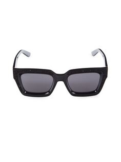 Украшенные солнцезащитные очки прямоугольной формы Jimmy Choo, черный