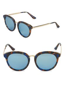 Овальные солнцезащитные очки с затемненными линзами, размер 54 мм Aqs, цвет Brown Blue