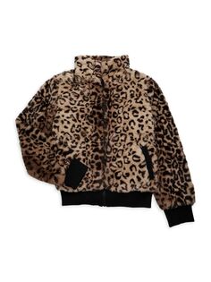 Куртка-бомбер с леопардовым принтом для девочек Urban Republic, цвет Brown Black