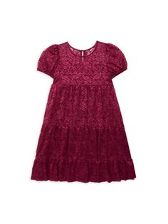 Кружевное платье Babydoll для девочек Us Angels, цвет Burgundy