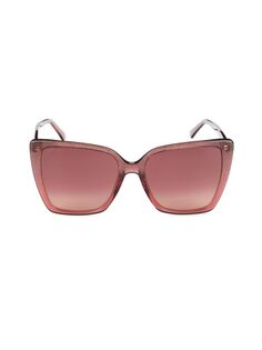 Квадратные солнцезащитные очки 56MM Jimmy Choo, цвет Burgundy