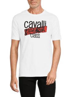 Футболка с логотипом Cavalli Class, белый