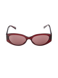 Овальные солнцезащитные очки 57MM Coach, цвет Transparent Red