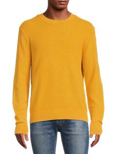 Вязаный свитер приталенного кроя с круглым вырезом Onia, желтый