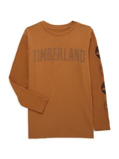 Футболка с логотипом для мальчиков Timberland, цвет Wheat