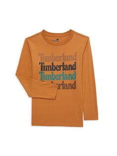 Футболка с логотипом для мальчиков Timberland, цвет Wheat