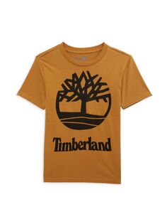 Футболка с круглым вырезом и логотипом для мальчиков Timberland, цвет Wheat