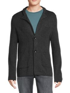 Свитер-пиджак из мериносовой шерсти Saks Fifth Avenue, цвет Charcoal Heather