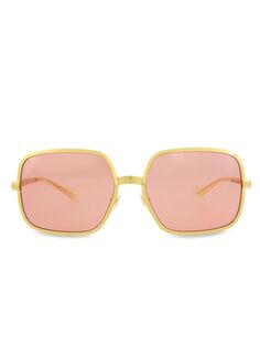 Квадратные солнцезащитные очки 60 мм Gucci, золото