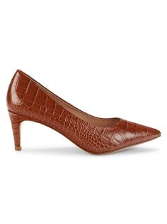 Туфли Vandam из кожи с тиснением под крокодила Cole Haan, цвет Chestnut