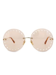 Круглые солнцезащитные очки 63MM Chloé, золото Chloe